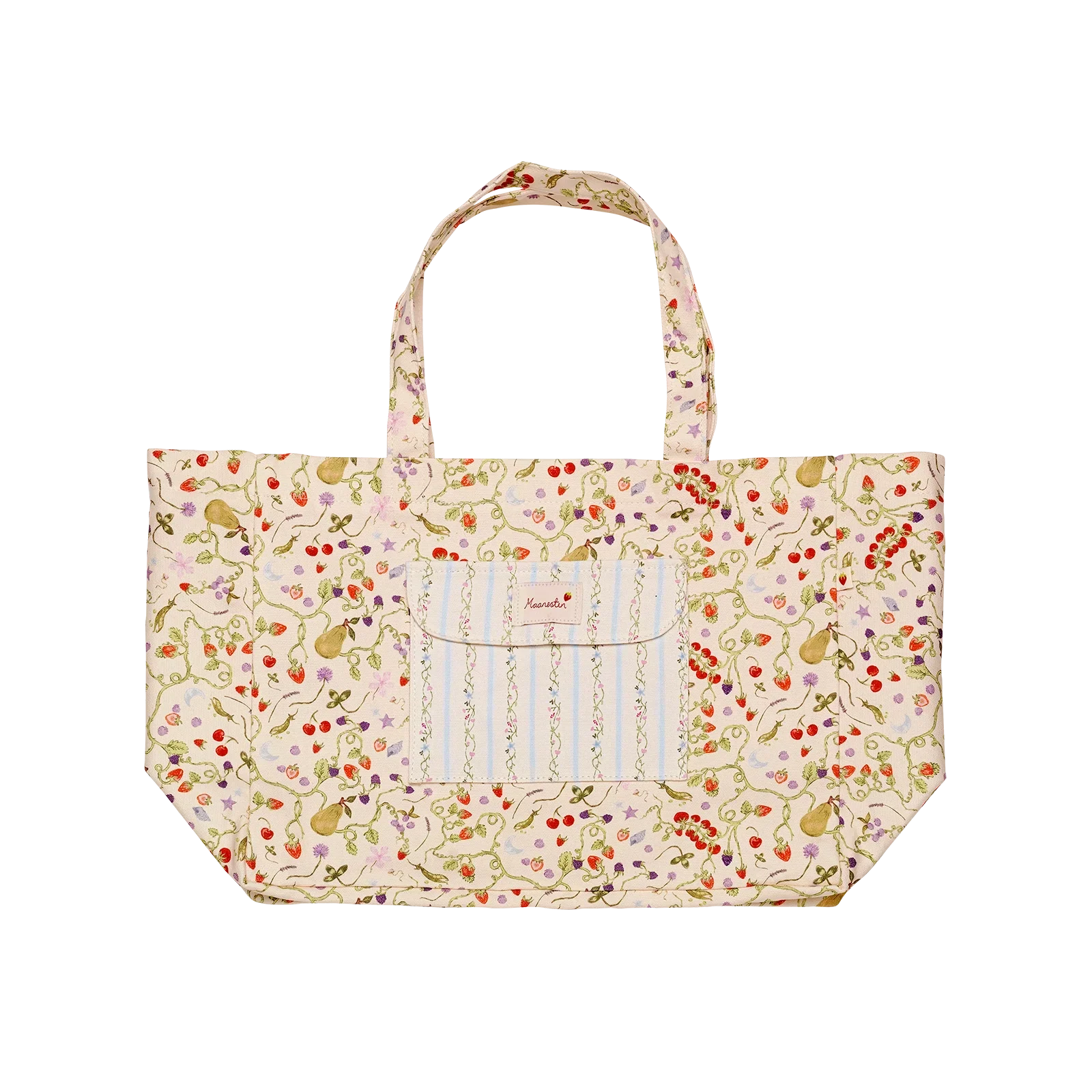 Big Canvas Tote Veske Garden Magic Ivory
