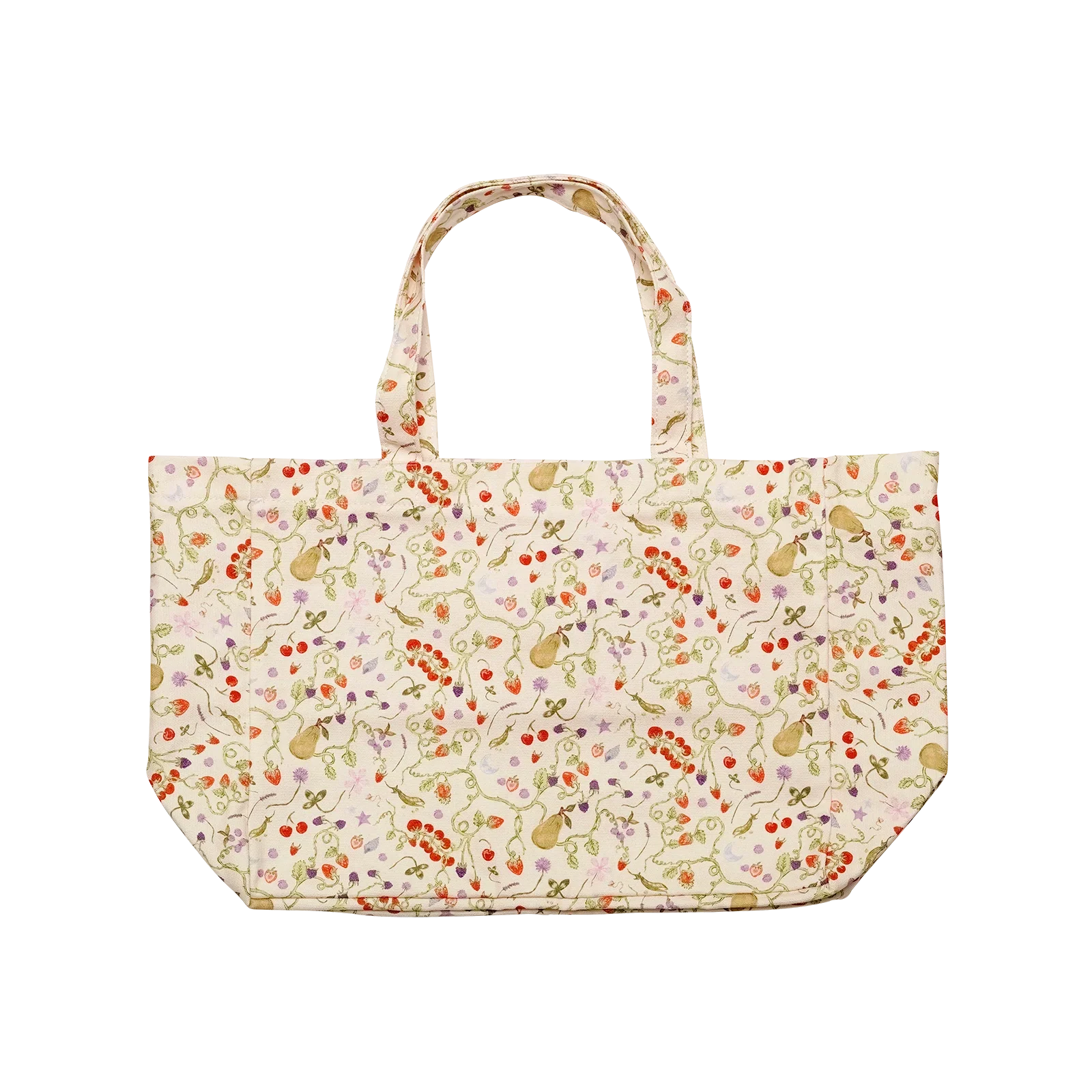 Big Canvas Tote Veske Garden Magic Ivory - Image 3
