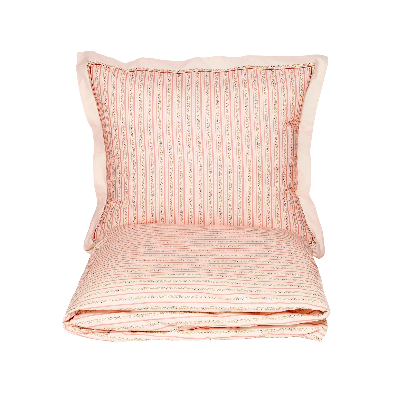 Dyne- og putetrekk sett Summer Stripe Peach