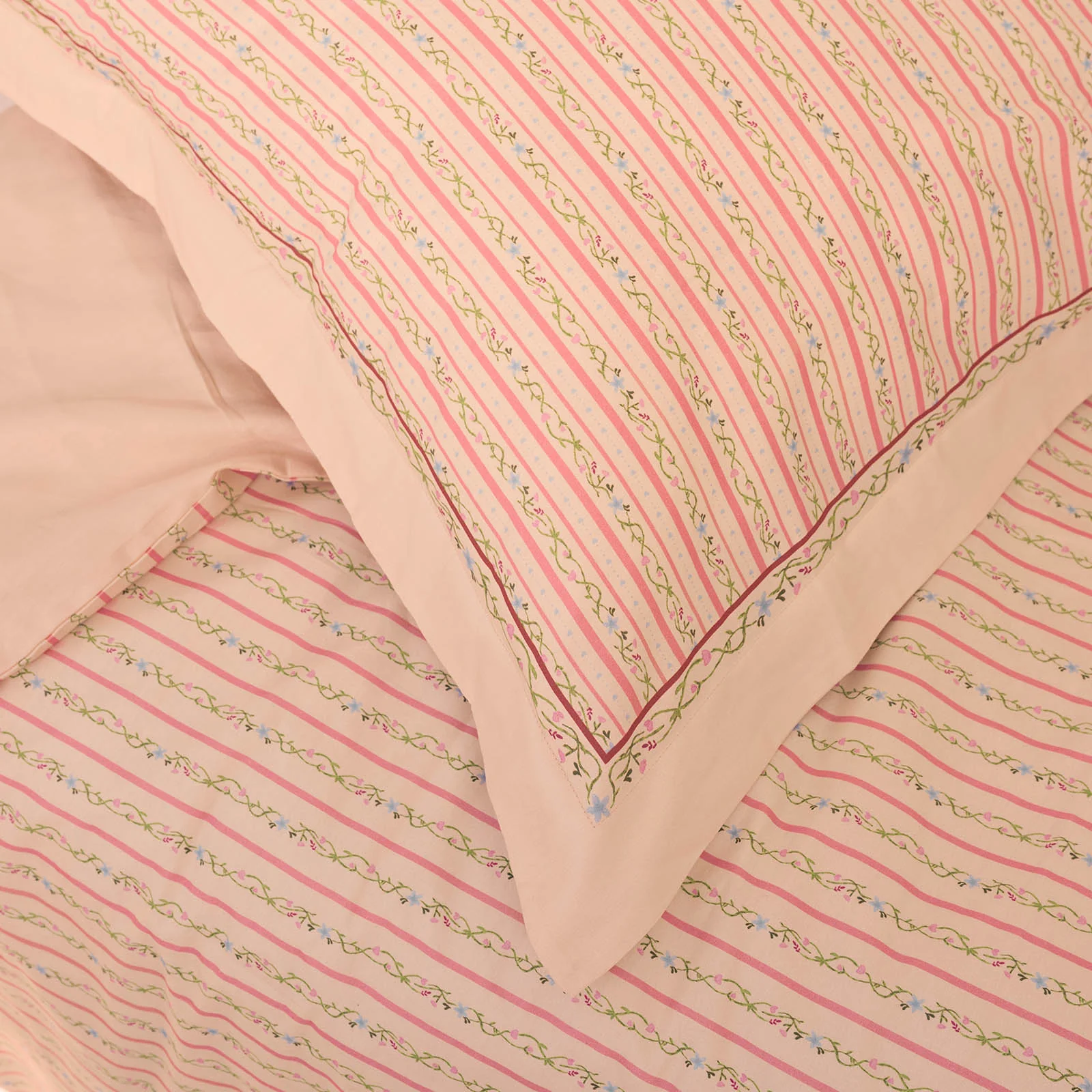 Dyne- og putetrekk sett Summer Stripe Peach - Image 2