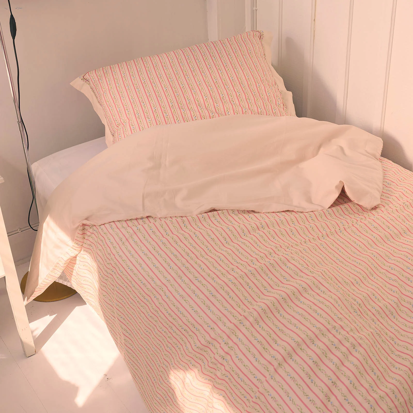 Dyne- og putetrekk sett Summer Stripe Peach - Image 5