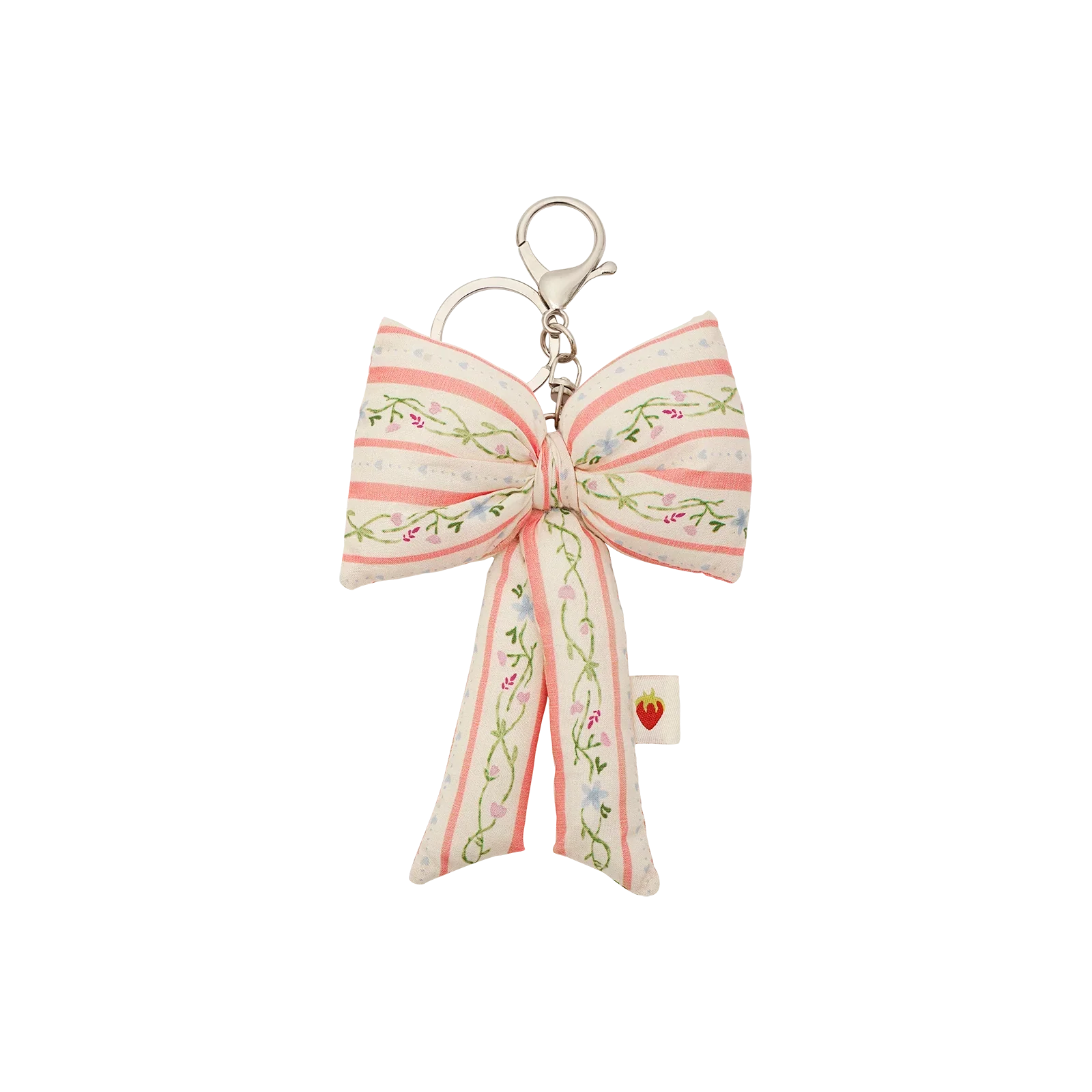 Fabric Bow Nøkkelring Summer Stripes Peach