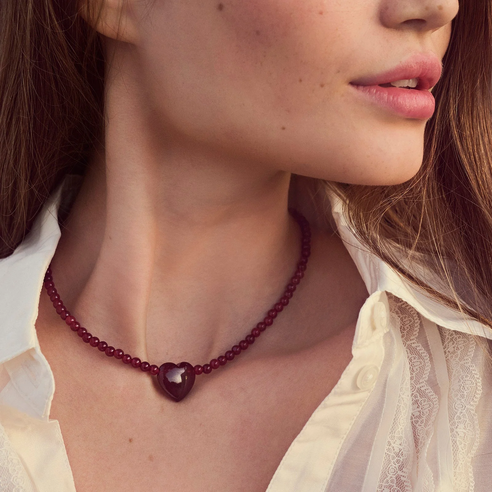 Maroon Heart Halskjede - Image 2