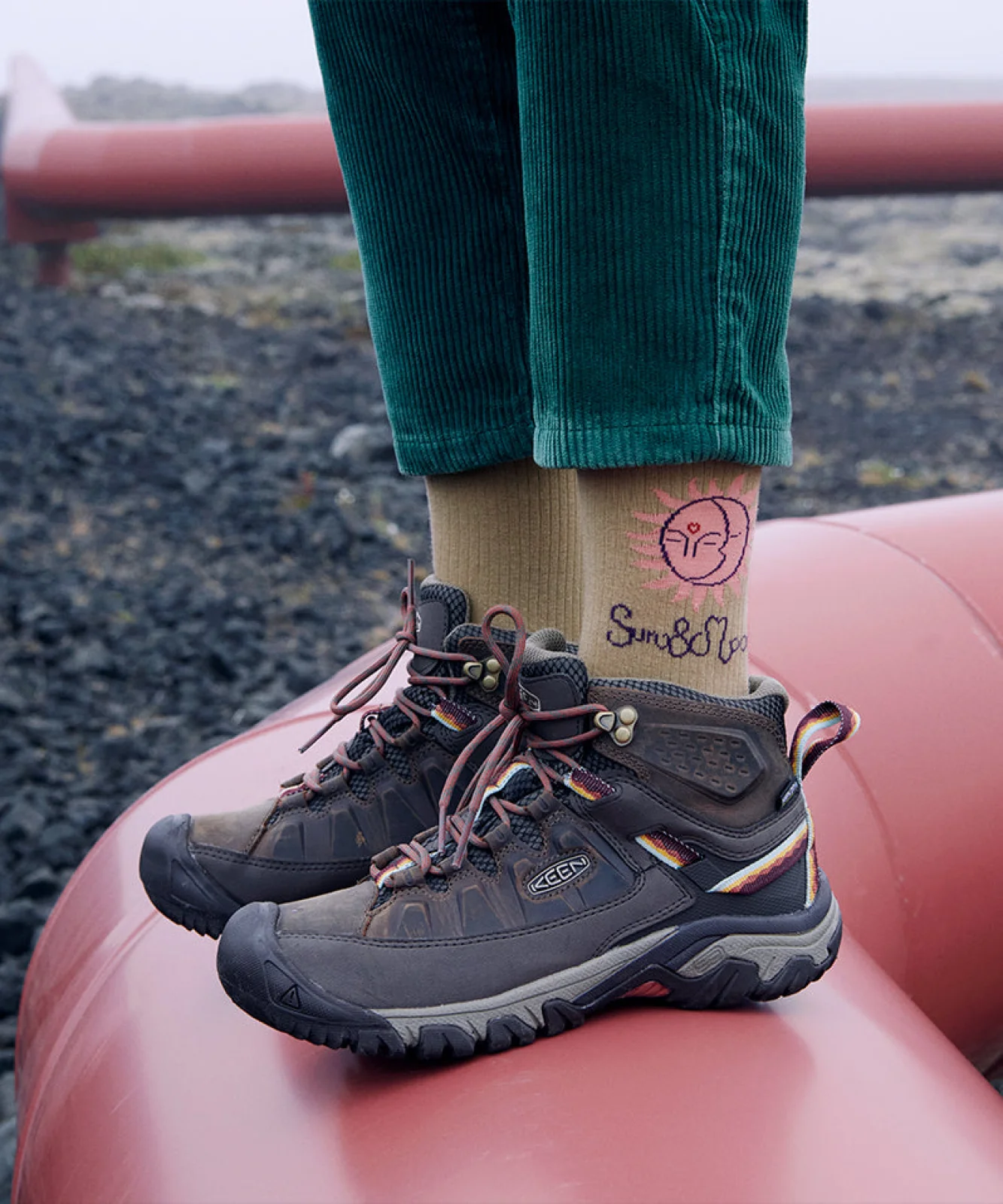 Sun & Moon Socks Olive - Image 2