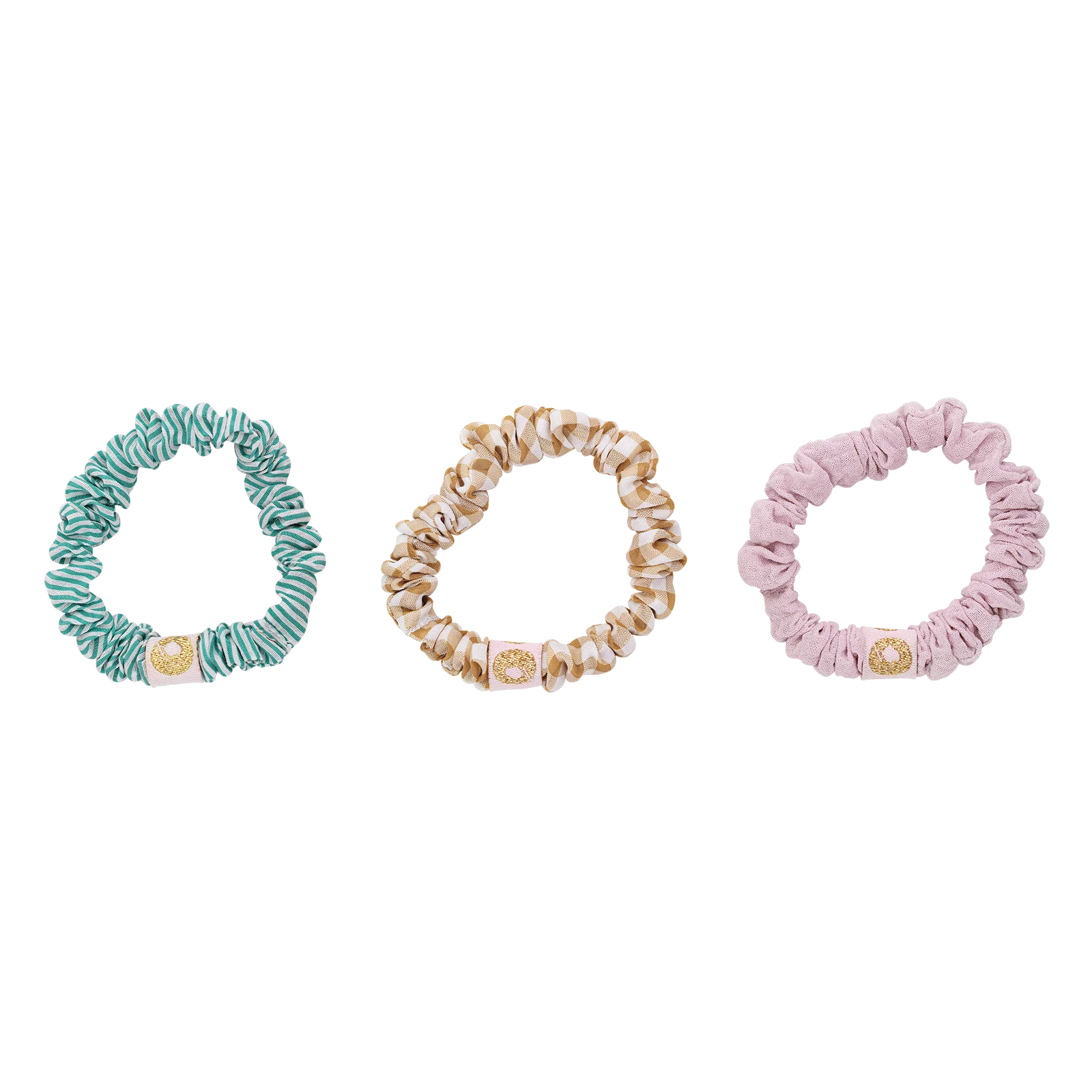 Tricolor Stripes Scrunchies Green