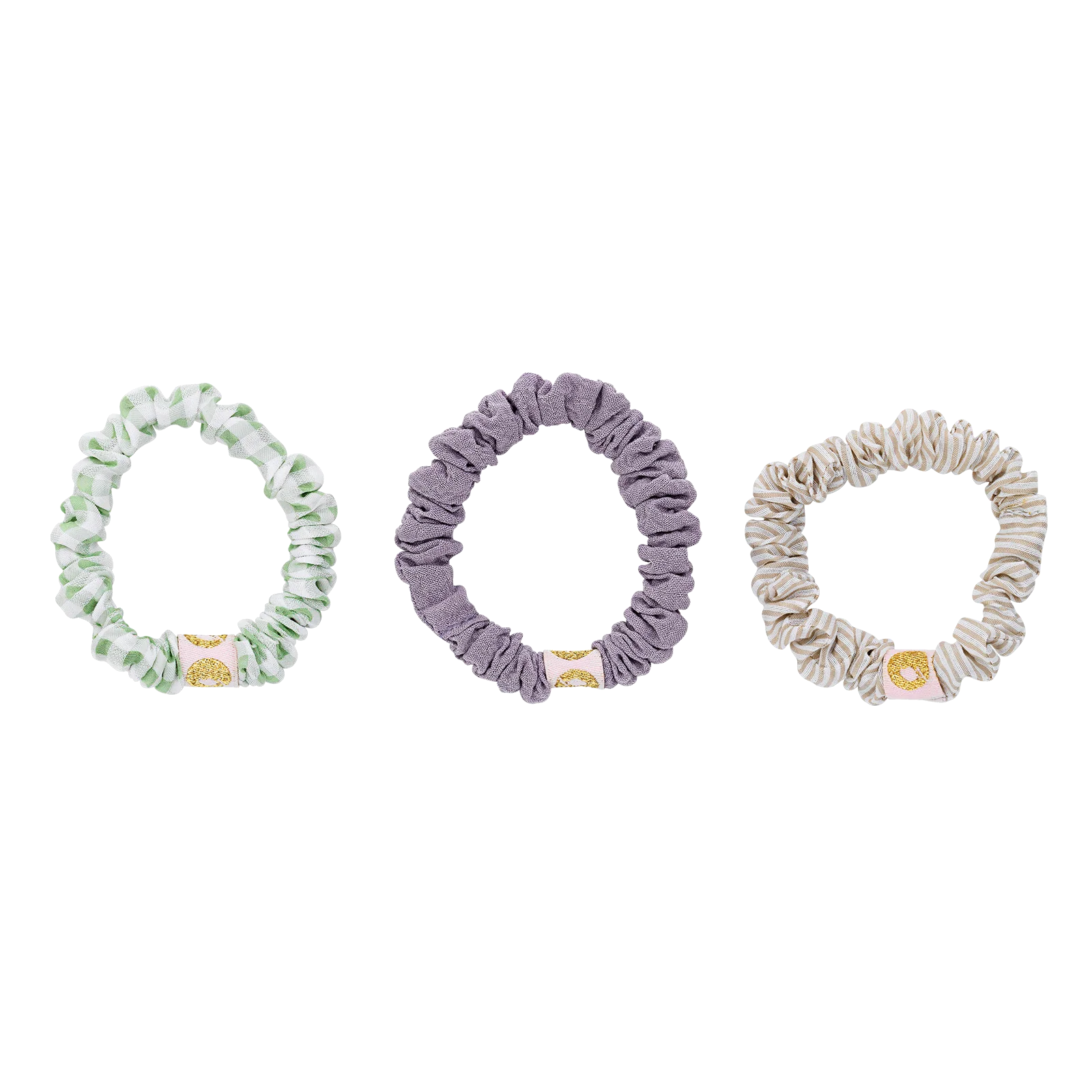 Tricolor Stripes Scrunchies Purple